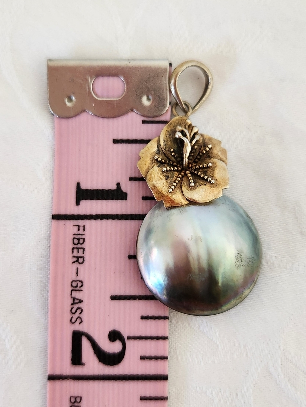 Gold Black Tahetian Pearl Pendant - Picture 6 of 8
